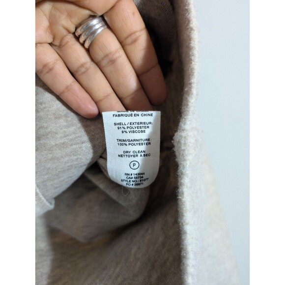 Ave Le Filles Women Beige Full Zip Aviator Jacket Sz M Capsule Quiet Classic - Picture 7 of 7